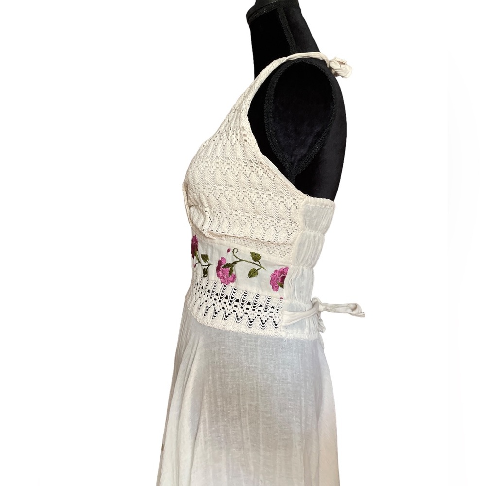 Y2K Fairy Garden Cotton Halter Dress with Flowers - Picture 5 of 10